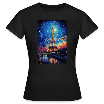 Tour Eiffel - T-shirt Femme - noir - Devant - AI Model Female 172 dark (172cm)