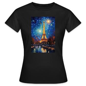 Tour Eiffel - T-shirt Femme - noir - Devant - AI Model Female 172 dark (172cm)