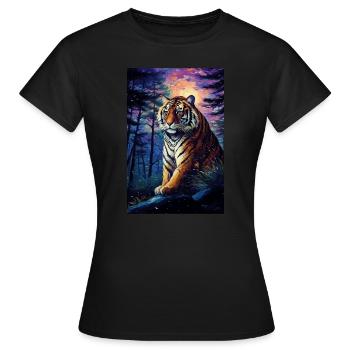 Tigre - T-shirt Femme - noir - Devant - AI Model Female 172 dark (172cm)