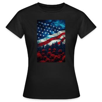 États-Unis - T-shirt Femme - noir - Devant - AI Model Female 172 dark (172cm)