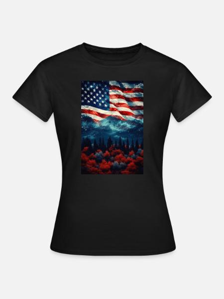 USA - Frauen T-Shirt - Schwarz