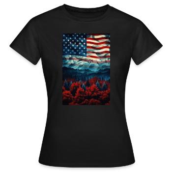États-Unis - T-shirt Femme - noir - Devant - AI Model Female 172 dark (172cm)