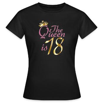 The Queen is 18 in Pink - Women's T-Shirt - black - Front - AI Model Female 172 dark (172cm)