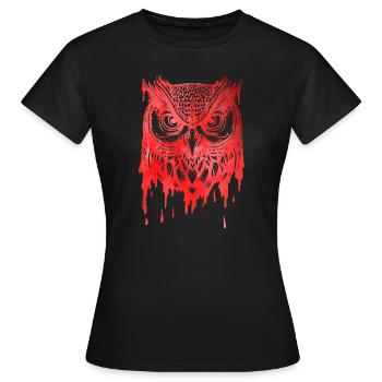 Artsy Owl Nature Wildlife Colorful Birds - Women's T-Shirt - black - Front - AI Model Female 172 dark (172cm)