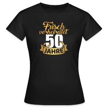 Goldene Hochzeit - Frauen T-Shirt - Schwarz - Vorne - AI Model Female 172 dark (172cm)