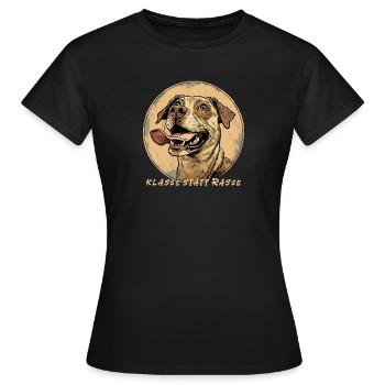 Mixed breed mixed breed dog dog promenade mix - Women's T-Shirt - black - Front - AI Model Female 172 dark (172cm)