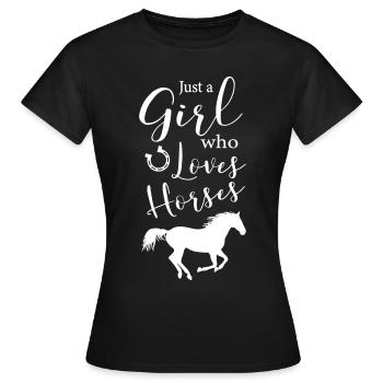 Cheval amour chevaux juste fille aime chevaux cavalier - T-shirt Femme - noir - Devant - AI Model Female 172 dark (172cm)