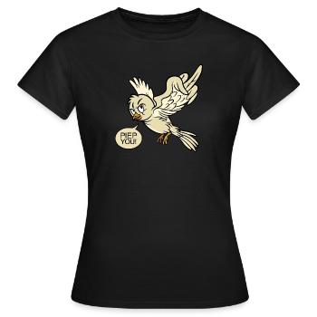 Fuck You böse wütend frech Vogel Piep Tier lustig - Frauen T-Shirt - Schwarz - Vorne - AI Model Female 172 dark (172cm)