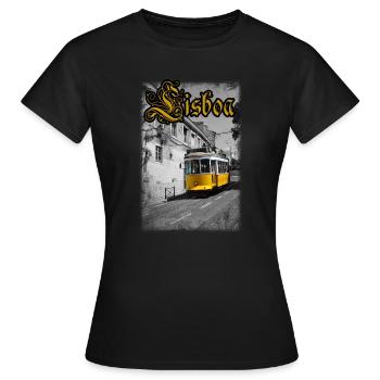 Lisboa Tram - T-shirt Femme - noir - Devant - AI Model Female 172 dark (172cm)