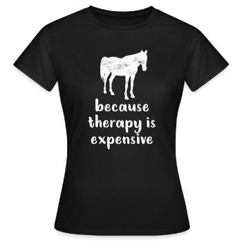 Cheval chevaux - T-shirt Femme - noir - Devant - AI Model Female 172 dark (172cm)