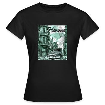 La Havane Cuba - T-shirt Femme - noir - Devant - AI Model Female 172 dark (172cm)