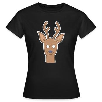 Rehbock - Frauen T-Shirt - Schwarz - Vorne - AI Model Female 172 dark (172cm)