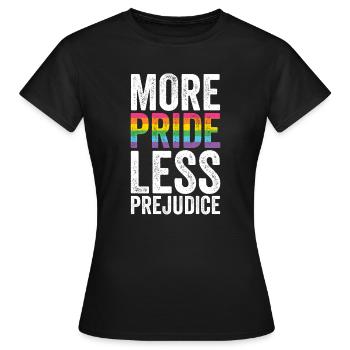Mois de la fierté LGBT - Plus de fierté, moins de préjugés - T-shirt Femme - noir - Devant - AI Model Female 172 dark (172cm)