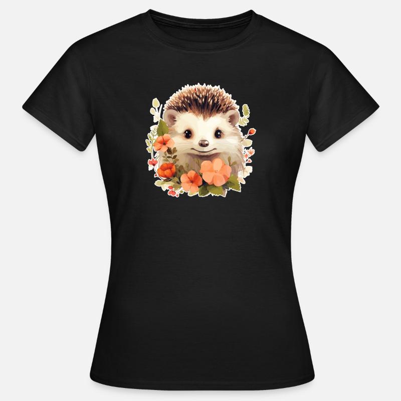 Hérisson mignon - T-shirt Femme - noir