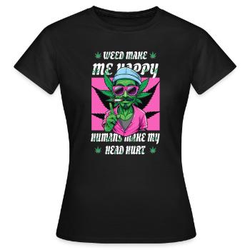 L’herbe me rend heureux... - T-shirt Femme - noir - Devant - AI Model Female 172 dark (172cm)