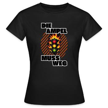 Ampel muss weg Kritik - Frauen T-Shirt - Schwarz - Vorne - AI Model Female 172 dark (172cm)