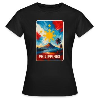 Philippinen Flaggen Design - Frauen T-Shirt - Schwarz - Vorne - AI Model Female 172 dark (172cm)