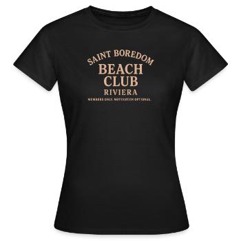 Saint Boredom Beach Club Riviera - Women's T-Shirt - black - Front - AI Model Female 172 dark (172cm)