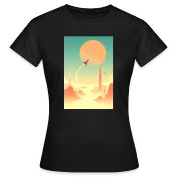 Erste Reisen jenseits ferner Horizonte - Frauen T-Shirt - Schwarz - Vorne - AI Model Female 172 dark (172cm)