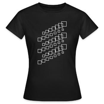 Geometric Square Cascade - Women's T-Shirt - black - Front - AI Model Female 172 dark (172cm)