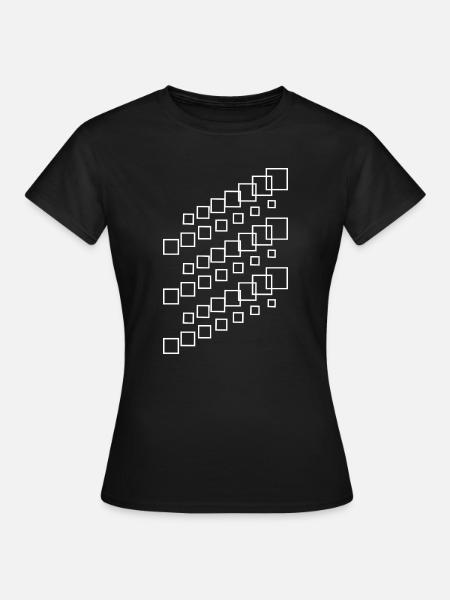 Geometrische Quadratkaskade - Frauen T-Shirt - Schwarz