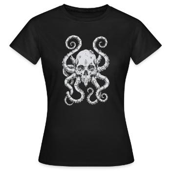Kraken Skull Tide - Women's T-Shirt - black - Front - AI Model Female 172 dark (172cm)