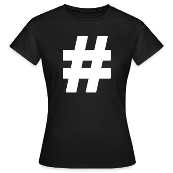 hashtag - Women's T-Shirt - black - Front - AI Model Female 172 dark (172cm)