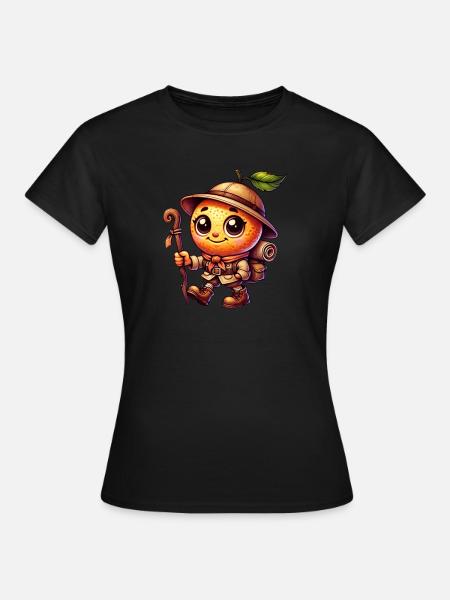 WANDERINE - WANDERER - MANDARINE - WANDERLUST - Frauen T-Shirt - Schwarz