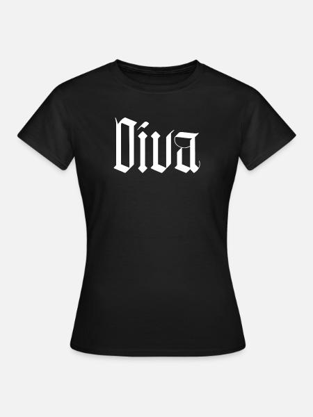 Diva / gothik stil (weiß) - Frauen T-Shirt - Schwarz