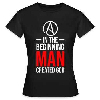 Rétro Atheist Anti Relegion Vintage Agnostique - T-shirt Femme - noir - Devant - AI Model Female 172 dark (172cm)
