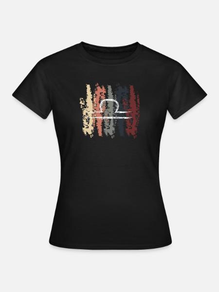 Retro Zodiac Libra Design - Frauen T-Shirt - Schwarz