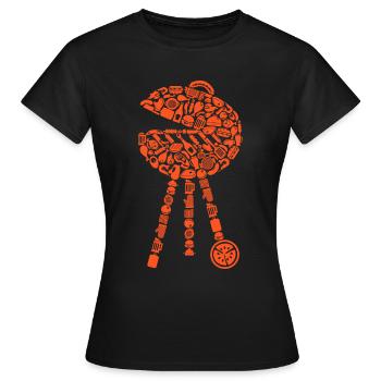 Grill BBQ Barbecue Grill Master Men Grilling - T-shirt Femme - noir - Devant - AI Model Female 172 dark (172cm)