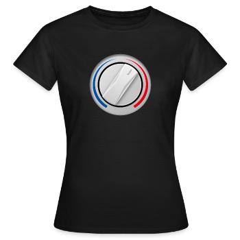 Bouton rotatif pour faire fonctionner une machine à laver. - T-shirt Femme - noir - Devant - AI Model Female 172 dark (172cm)