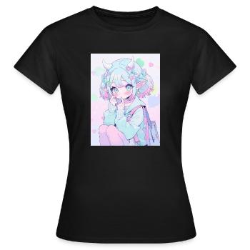 Anime, Fille d’anime, Fille d’anime, Elfe - T-shirt Femme - noir - Devant - AI Model Female 172 dark (172cm)
