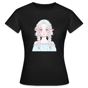 Anime, Fille d’anime, Fille d’anime, Elfe - T-shirt Femme - noir - Devant - AI Model Female 172 dark (172cm)