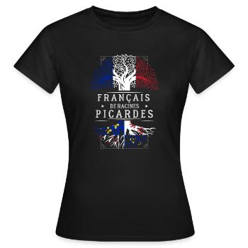 Racines Picardes - T-shirt Femme - noir - Devant - AI Model Female 172 dark (172cm)