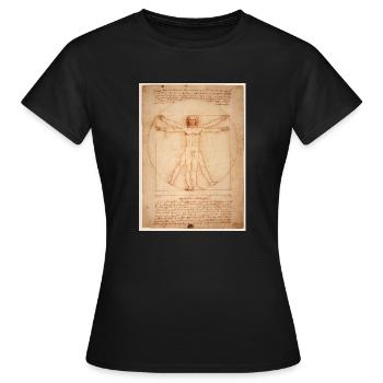 Leonardo da Vinci humain - T-shirt Femme - noir - Devant - AI Model Female 172 dark (172cm)