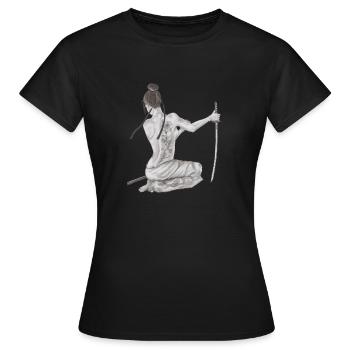 La Samouraï - T-shirt Femme - noir - Devant - AI Model Female 172 dark (172cm)