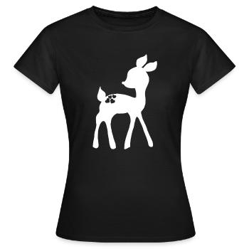 Rehkitz weiß - Frauen T-Shirt - Schwarz - Vorne - AI Model Female 172 dark (172cm)