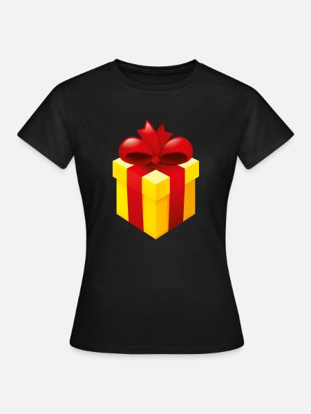 Smiley Present - Frauen T-Shirt - Schwarz