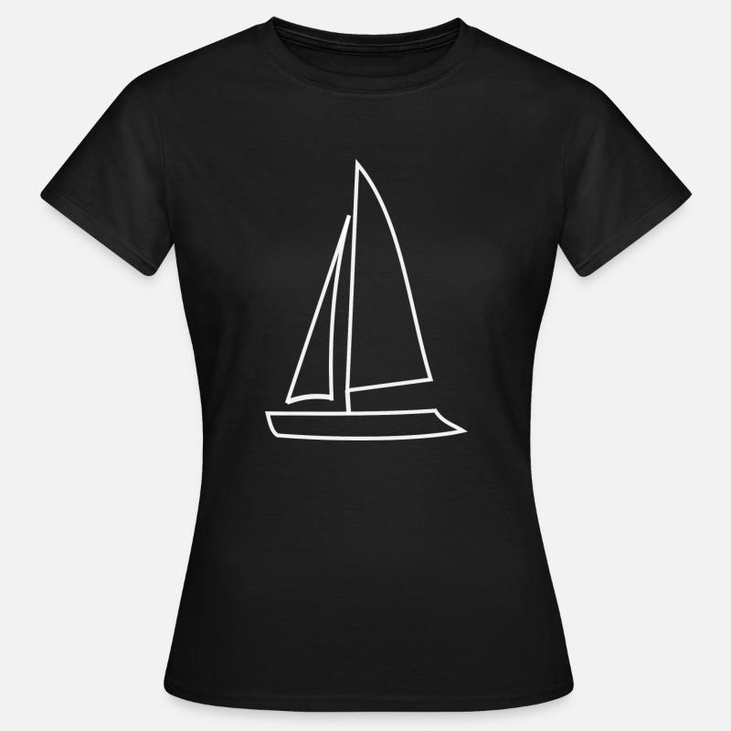 Segelboot - Frauen T-Shirt - Schwarz