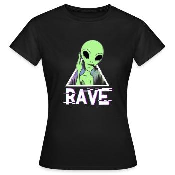 Rave - Frauen T-Shirt - Schwarz - Vorne - AI Model Female 172 dark (172cm)