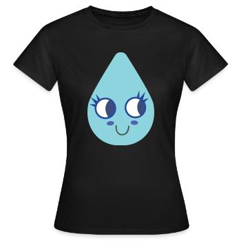 Niedlicher Wassertropfen - Frauen T-Shirt - Schwarz - Vorne - AI Model Female 172 dark (172cm)