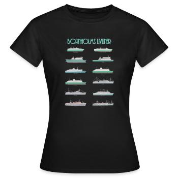 Bornholm Fähren - Frauen T-Shirt - Schwarz - Vorne - AI Model Female 172 dark (172cm)