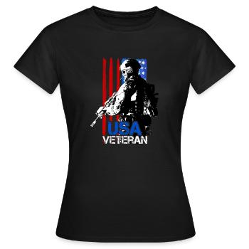 USA-VETERANEN-SENIORENARMEE-GEDENKTAG - Frauen T-Shirt - Schwarz - Vorne - AI Model Female 172 dark (172cm)