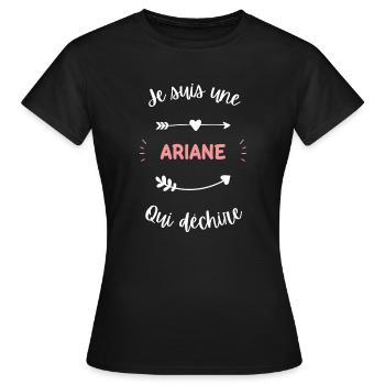Je suis une ariane qui déchire - T-shirt Femme - noir - Devant - AI Model Female 172 dark (172cm)