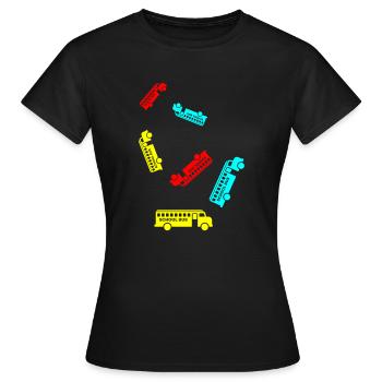 School bus school - Women's T-Shirt - black - Front - AI Model Female 172 dark (172cm)