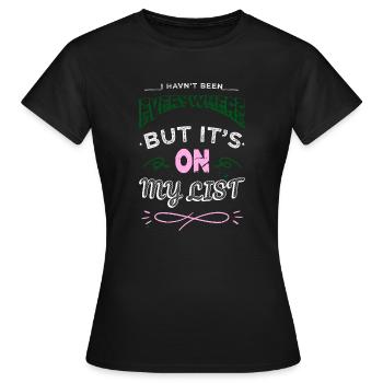 artistic travel bug eat sleep travel geek buy - Women's T-Shirt - black - Front - AI Model Female 172 dark (172cm)