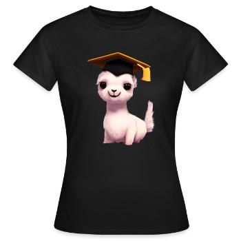 Baccalauréat, diplômé, alpaga, certificat de fin d’études - T-shirt Femme - noir - Devant - AI Model Female 172 dark (172cm)