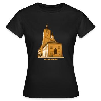 Hôtel de ville de Deggendorf Basse-Bavière Danube Isar - T-shirt Femme - noir - Devant - AI Model Female 172 dark (172cm)